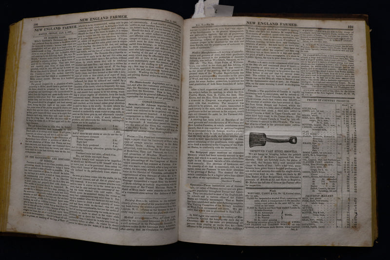 1826-1827 NEW ENGLAND FARMER BOUND VOLUME #5 - KD 9535
