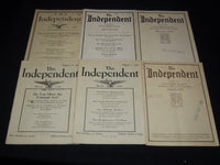 1923-1924 THE INDEPENDENT WEEKLY MAGAZINE LOT OF 35 - ARTICLES & ADS - WR 707
