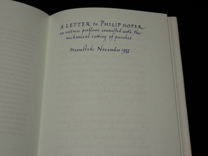 1972 A LETTER TO PHILIP HOFER HARDCOVER BOOK BY JAN VAN KRIMPEN - KD 6378