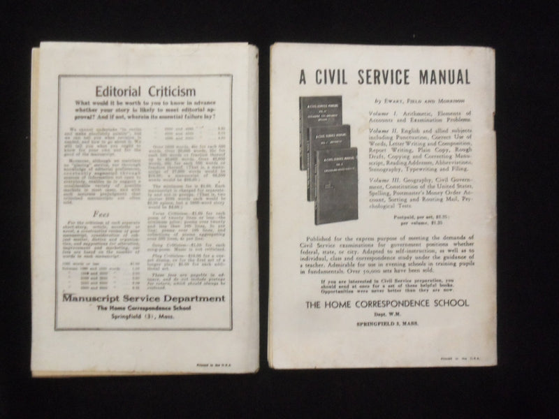 1943 AUGUST & 1945 SEPTEMBER WRITER'S MONTHLY MAGAZINE - LOT OF 2 - K 107