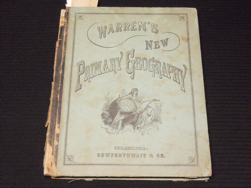 1874 WARREN'S NEW PRIMARY GEOGRAPYH BOOK - NICE COLOR MAPS - KD 2951D