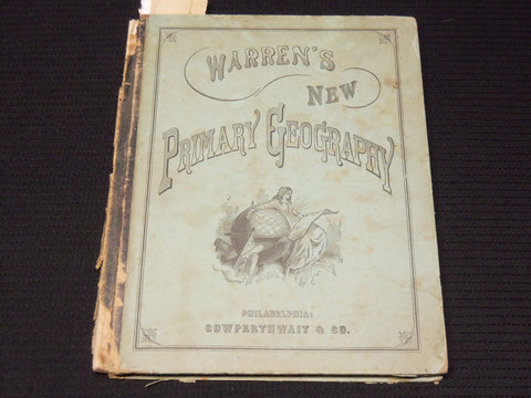 1874 WARREN'S NEW PRIMARY GEOGRAPYH BOOK - NICE COLOR MAPS - KD 2951D