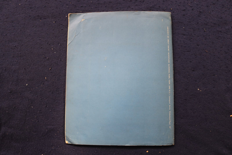 1968 GEOLOGY OF THE GREAT SMOKY MOUNTAINS SOFTCOVER BOOK - FOLD-OUT MAP - K 1384