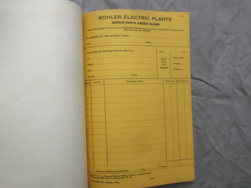 1926-1927 KOHLER OF KOHLER ELECTRIC PLANTS CATALOGS - LOT OF 3 - K 253
