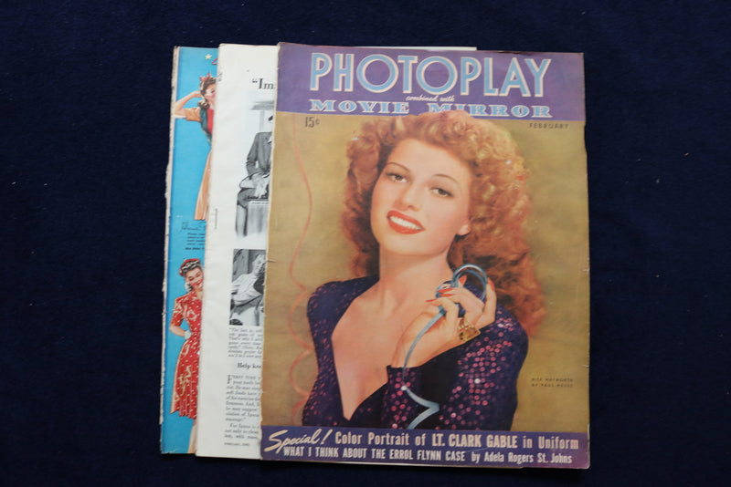 1943 FEBRUARY PHOTOPLAY MAGAZINE - RITA HAYWORTH COVER - E 17517
