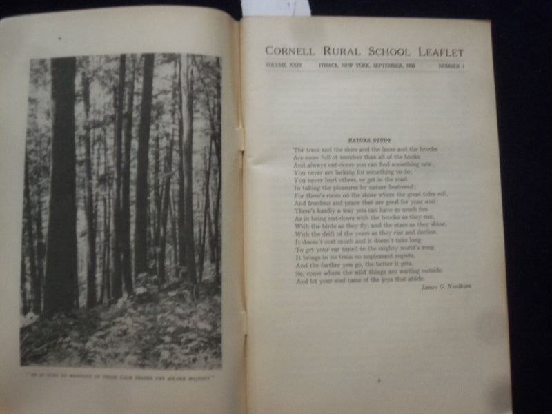 1930 SEPTEMBER CORNELL RURAL SCHOOL LEAFLET SOFTCOVER BOOK -TEACHERS' NO- J 9619
