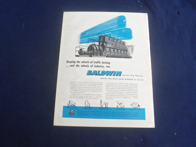 1944 SECOND QUARTER BALDWIN LOCOMOTIVES MAGAZINE- GREAT COVER & PHOTOS- SP 6482N