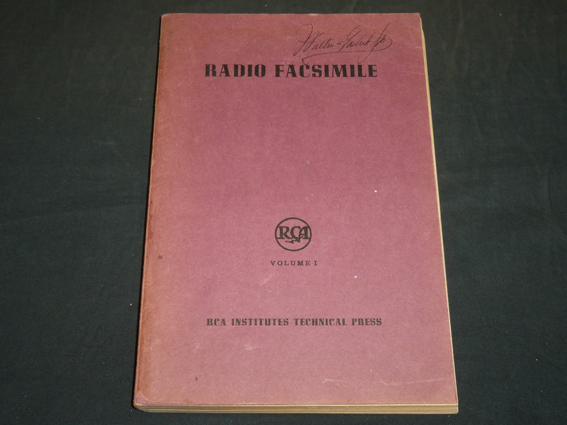 1938 OCTOBER RADIO FACSIMILE SOFTCOVER BOOK VOLUME NO. 1 - RCA - J 5812
