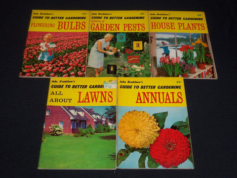 1950'S JOHN BRADSHAW'S GUIDE TO BETTER GARDENING BOOK LOT OF 5 - O 1798D
