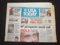 1996 AUGUST 9-11 USA TODAY NEWSPAPER -VP PROSPECTS AWAIT CALL FROM DOLE- NP 7825
