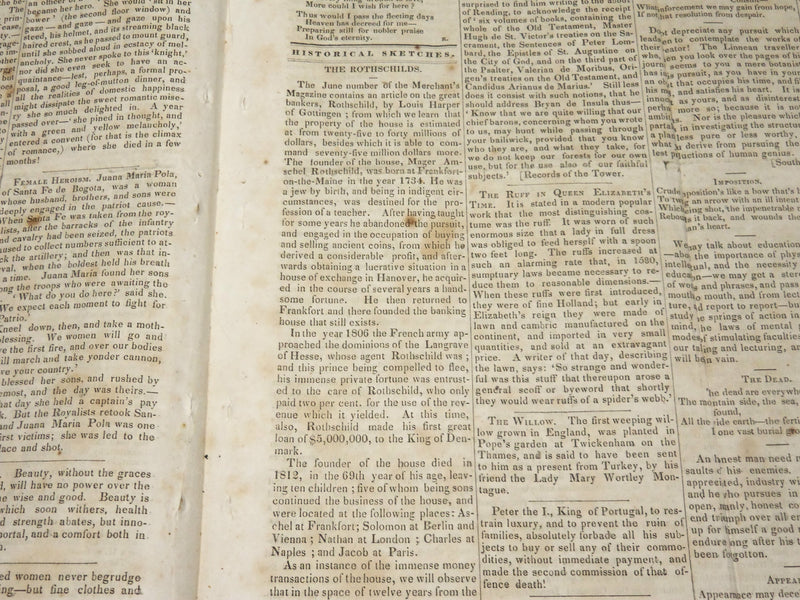 1841 AUGUST 28 PORTLAND TRIBUNE NEWSPAPER - U. S. FISCAL BANK - TYLER - NP 4834