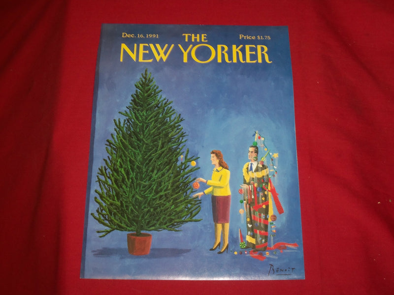 1991 DECEMBER 16 NEW YORKER MAGAZINE FRONT COVER ONLY - GREAT ART FOR FRAMING