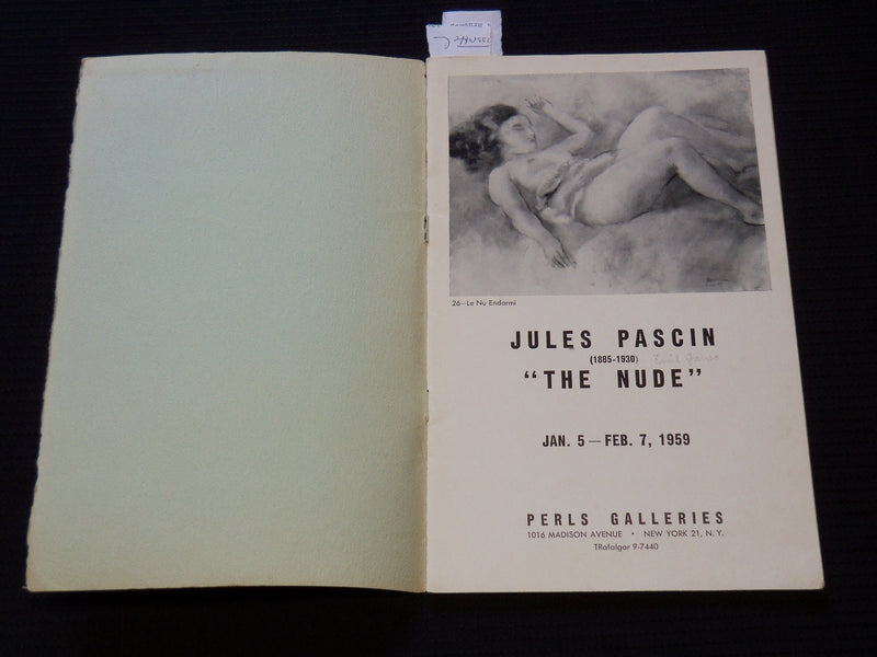 1959 JULES PASCIN THE NUDE PERLS GALLERIES CATALOGUE - J 8104