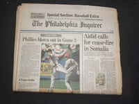 1993 OCTOBER 10 PHILADELPHIA INQUIRER - PHILLIES BLOWN OUT IN GAME 3 - NP 7448