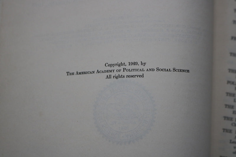 1929 NOVEMBER THE ANNALS - POLICE AND THE CRIME PROBLEM SOFTCOVER BOOK - K 3201