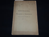 1862 NEW YORK HISTORICAL SOCIETY DECLARATION OF INDEPENDENCE - MASS - J 8882
