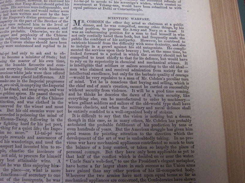 1863 SATURDAY REVIEW 2 BOUND VOLUMES - COMPLETE YR- PUBLISHED IN LONDON - R 1083