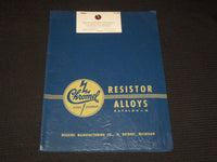 1950'S HOSKINS MANUFACTURING CO. CHROMEL RESISTOR ALLOYS CATALOG M - KD 3912J