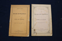 1859-1889 TOWN OF NATICK RECEIPTS AND EXPENDITURE REPORTS - LOT OF 24 - O 3393