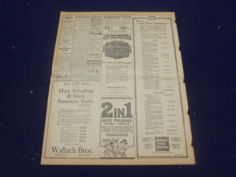 1920 JULY 12 NEW YORK TIMES - BABE RUTH HITS NUMBER 27 - NT 9328