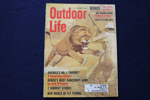 1964 FEBRUARY OUTDOOR LIFE MAGAZINE - FISHING, HUNTING, CAMPING - E 9077