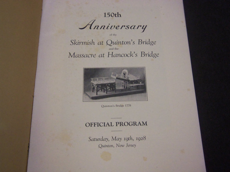 1928 MAY 19 SKIRMISH AT QUINTON'S BRIDGE PROGRAM - 150TH ANNIVERSARY - J 2125