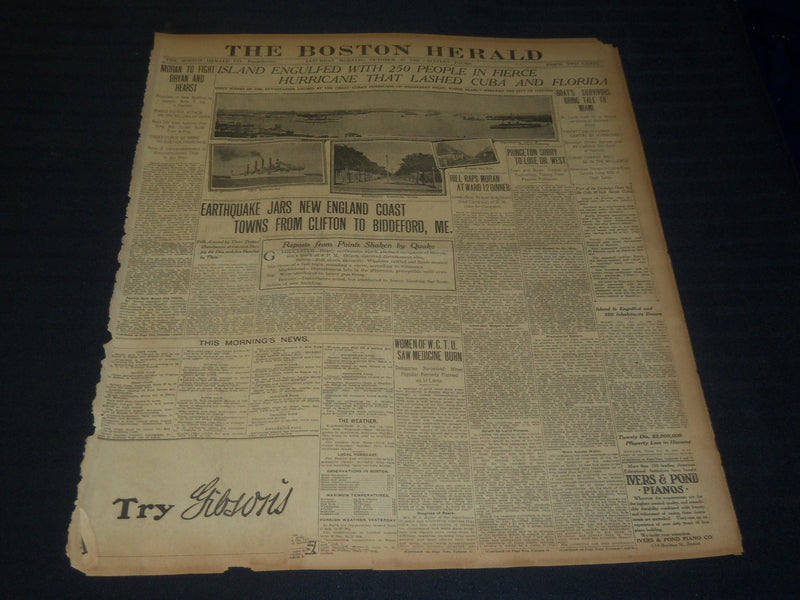 1906 OCTOBER 20 THE BOSTON HERALD - HURRICANE LASHES CUBA AND FLORIDA - BH 95