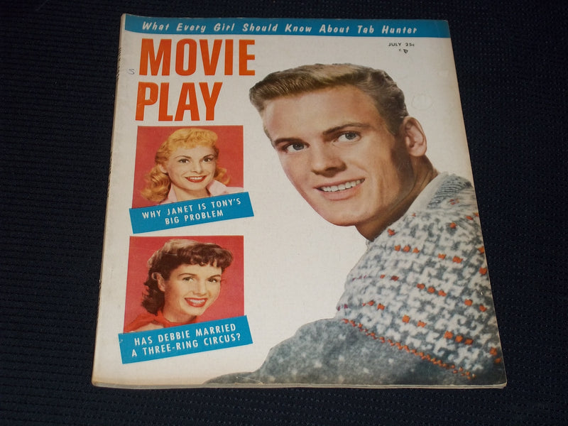 1956 JULY MOVIE PLAY MAGAZINE - TAB HUNTER FRONT COVER - E 14247