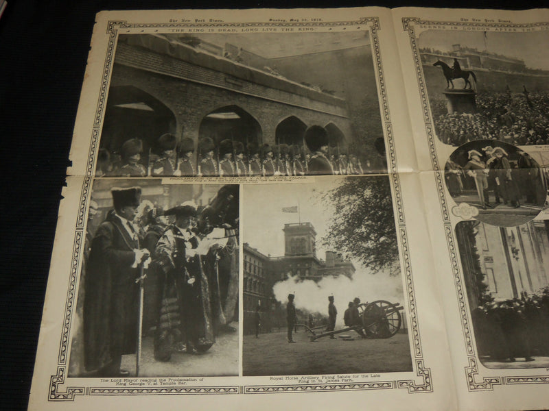 1910 MAY 22 NEW YORK TIMES PICTURE SECTION - KING EDWARD VII IS DEAD - NP 5638