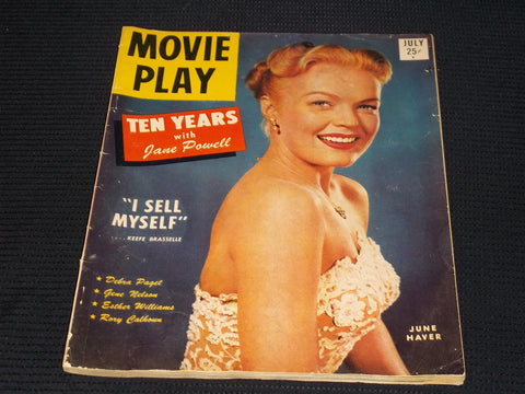 1952 JULY MOVIE PLAY MAGAZINE - JUNE HAVER FRONT COVER - E 14235