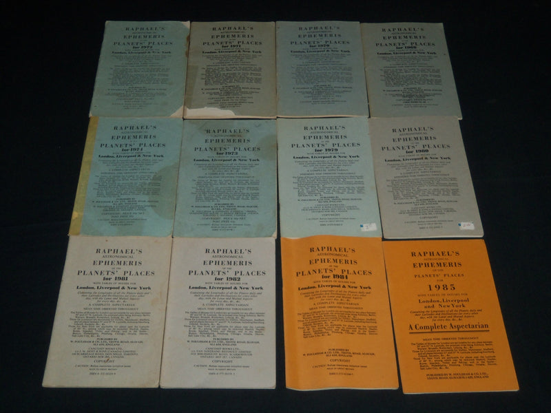 1948-2008 RAPHAEL'S ASTRONOMICAL EPHEMERIS OF PLANETS MAGAZINE LOT OF 53- O 290
