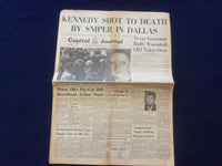1963 NOV 22 CAPITAL JOURNAL NEWSPAPER- KENNEDY SHOT TO DEATH BY SNIPER - NP 6434