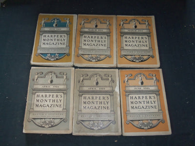 1902-03 HARPER'S MONTHLY MAGAZINE-LOT 13 ISSUES-NICE ILLUSTRATIONS & ADS-WR 240B
