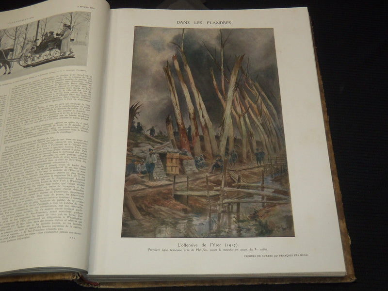1918 L'ILLUSTRATION FRENCH MAGAZINE BOUND VOLUME SET OF 2 - LA GUERRE