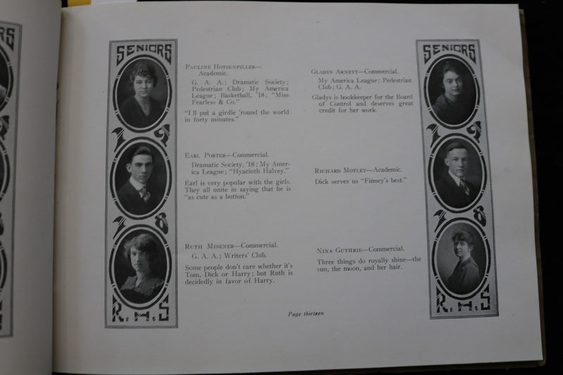 1918 THE PIERIAN - RICHMOND HIGH SCHOOL YEARBOOK - INDIANA - K 2880