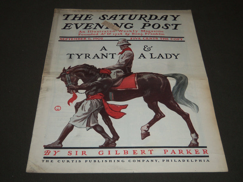 1902 SEPTEMBER 6 THE SATURDAY EVENING POST MAGAZINE - ILLUSTRATED COVER- SP 1058