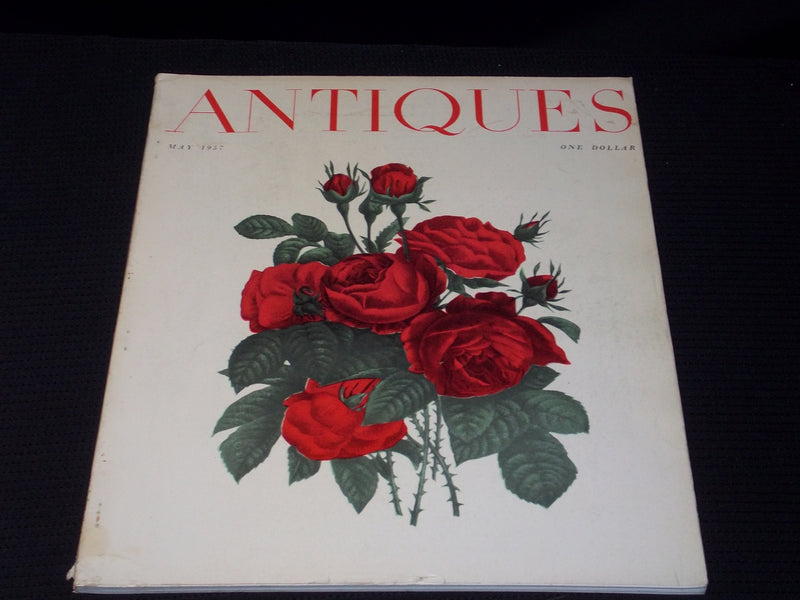 1957 MAY ANTIQUES MAGAZINE - NICE ROSES FRONT COVER - E 5976