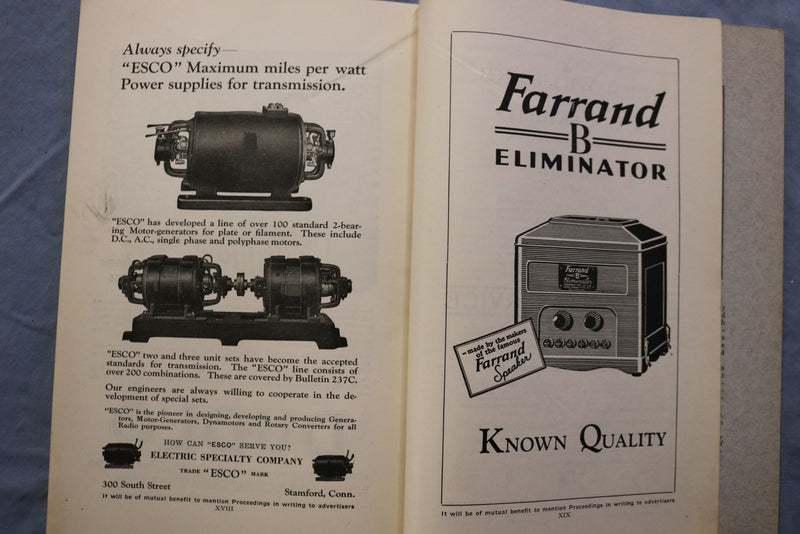 1927 AUGUST PROCEEDINGS OF INSTITUTE OF RADIO ENGINEERS SOFTCOVER BOOK - K 3234