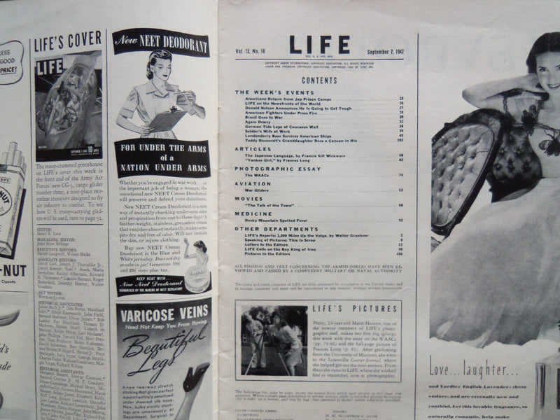 1942 SEPTEMBER 7 LIFE MAGAZINE - CARGO WAR GLIDER - L 303