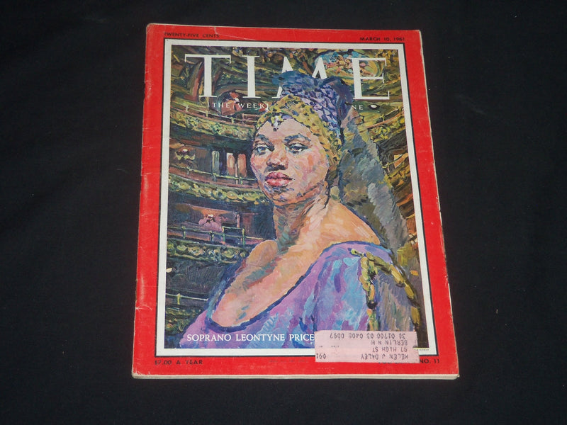 1961 MARCH 10 TIME MAGAZINE - LEONTYNE PRICE, SOPRANO - T 1787