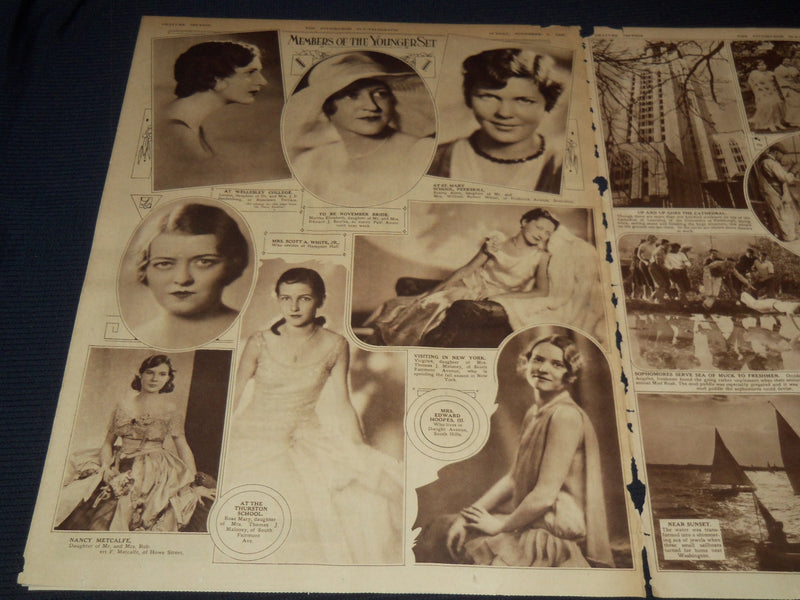 1930 NOV 2 PITTSBURGH SUN TELEGRAPH GRAVURE - THREE CLOWNS - KNIGHT - NT 9586
