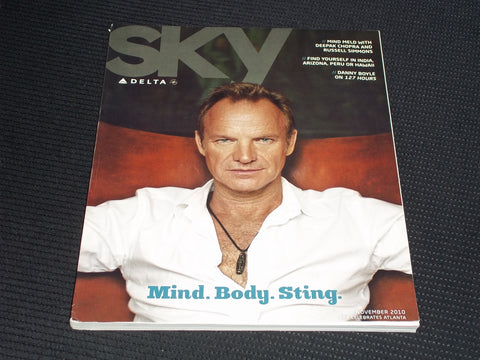 2010 NOVEMBER SKY MAGAZINE - STING FRONT COVER - E 17121