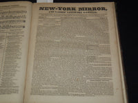 1828-1829 NEW YORK MIRROR AND LADIES GAZETTE BOUND VOLUME - SHELLEY - R 89P