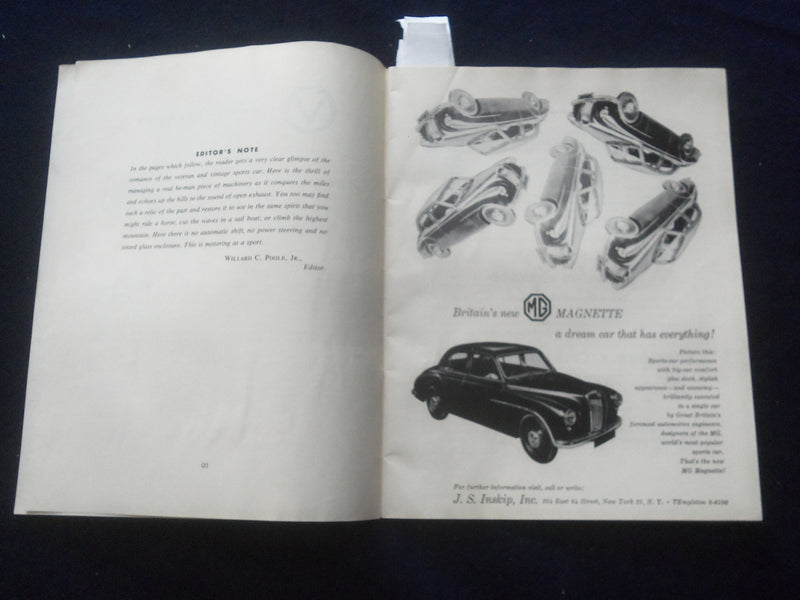 1957 APRIL 23-30 ANGLO-AMERICAN VINTAGE CAR RALLY PROGRAM - J 8406