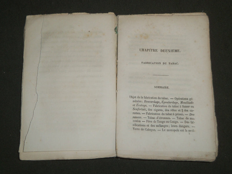 1856 PETITE MONOGRAPHIE DU TABAC BOOK - FRENCH - MONOGRAPHIES MONOPOLES - J 4763
