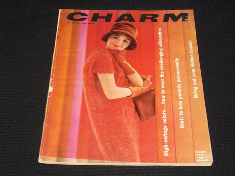 1958 AUGUST CHARM MAGAZINE VERY NICE FASHION FRONT COVER & CONTENT - E 2065