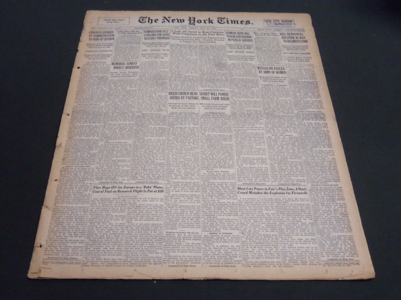 1939 MAY 29 NEW YORK TIMES - REICH CHURCH HEAD DEFIED BY PASTORS - NT 6848