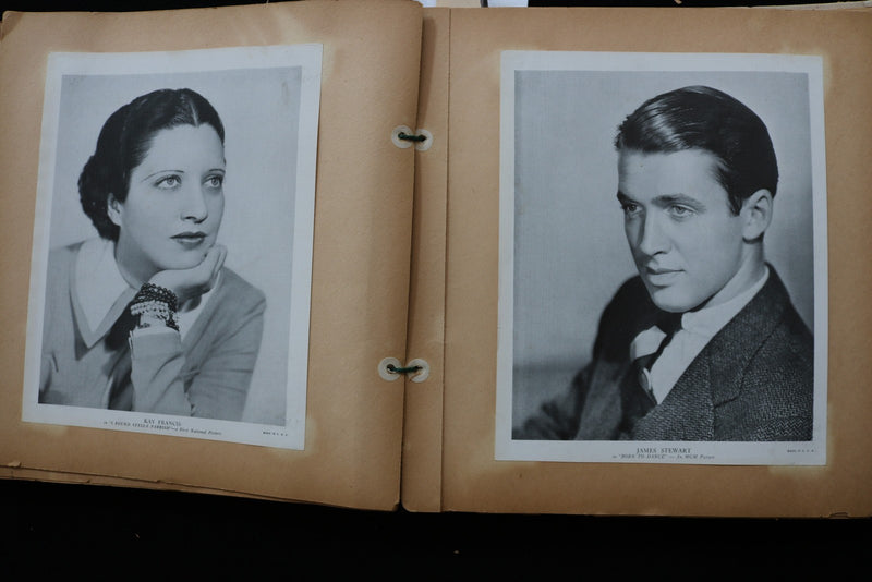 1930'S FABULOUS MOVIE STARS PUBLICITY PHOTOS SCRAPBOOK - E 24932