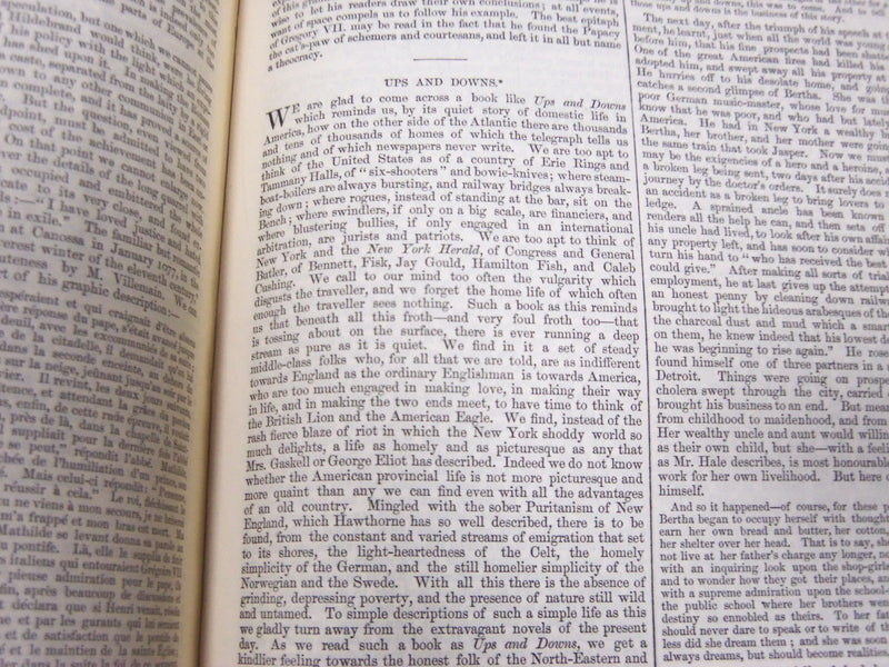 1873 JULY-DECEMBER SATURDAY REVIEW BOUND VOLUME - PUBLISHED IN LONDON - R 1145