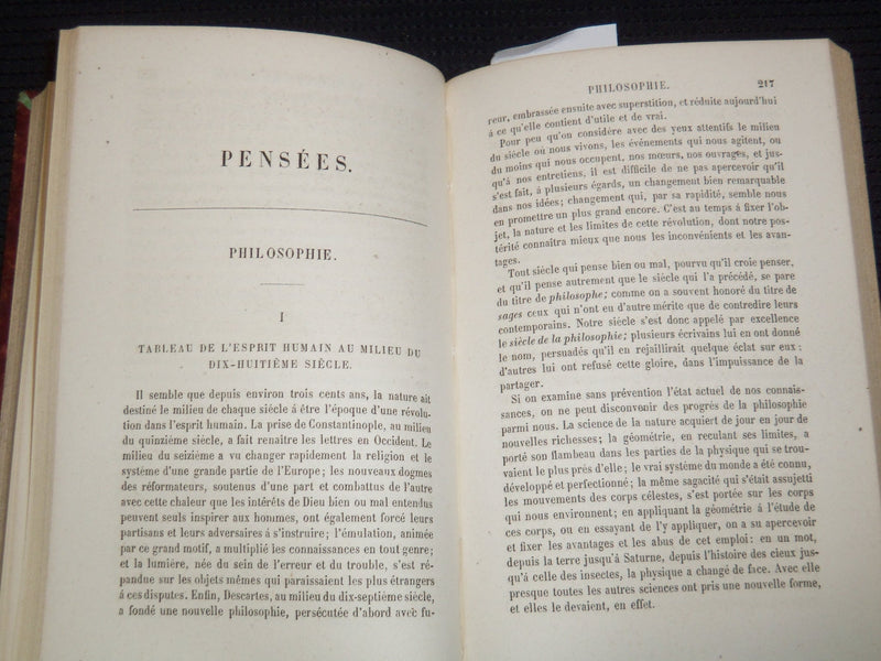 1853 OEUVRES DE D'ALEMBERT HARDCOVER BOOK BY CONDORCET - KD 7706